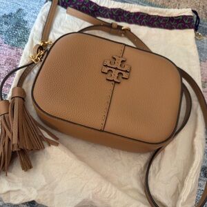 Reposh Tory Burch Leather Mcgraw Camera Bag  Crossbody Tassel Charm